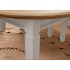Table à manger ronde blanche et bois massif
