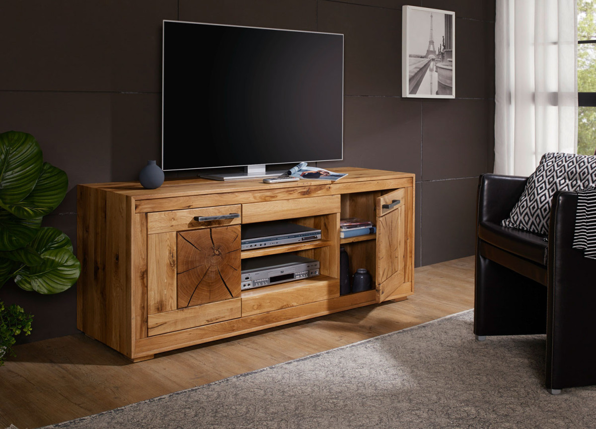 Meuble tv en bois massif 150 cm
