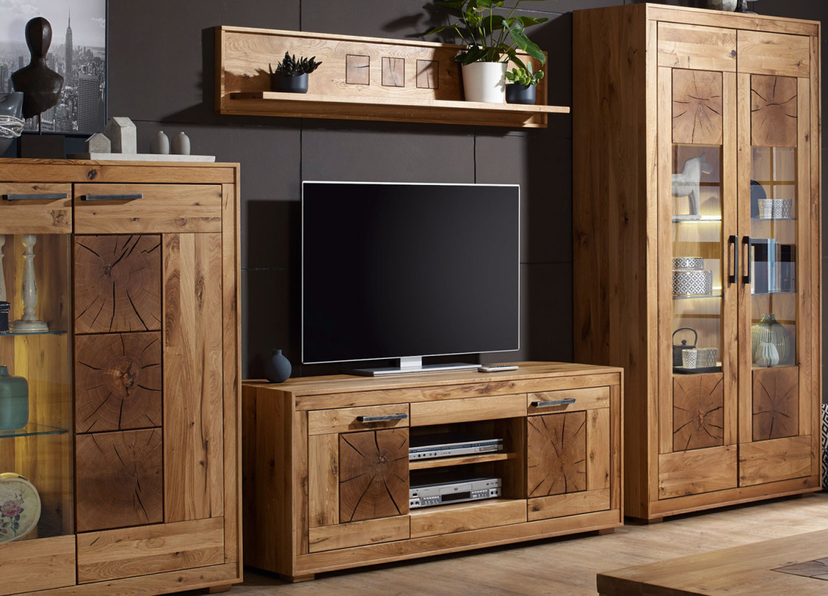 Meuble TV 150 cm 2 portes 2 niches