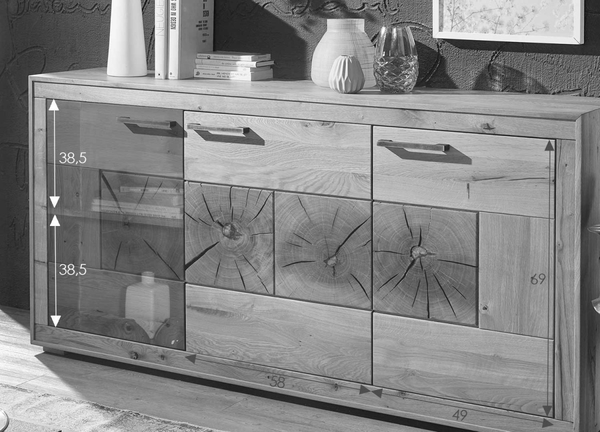 Buffet Moderne en Chêne et Duramen de Bois
