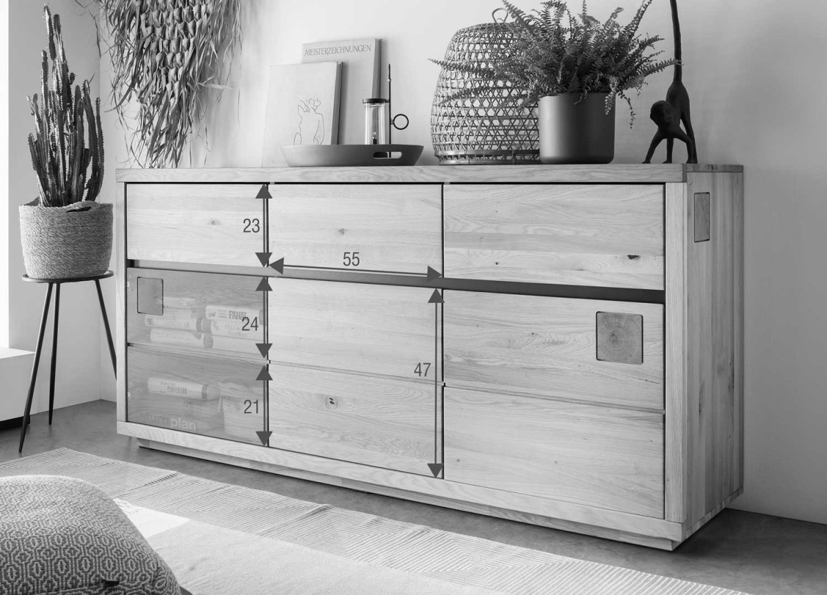 Buffet Moderne en Chêne et Déco Noir