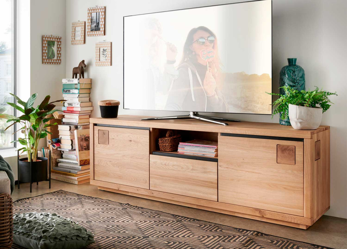 Meuble TV chêne huilé 170 cm