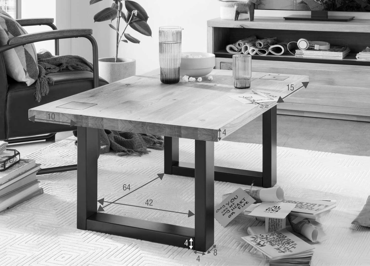 Table basse en Bois Rectangulaire 110x70 en Chêne