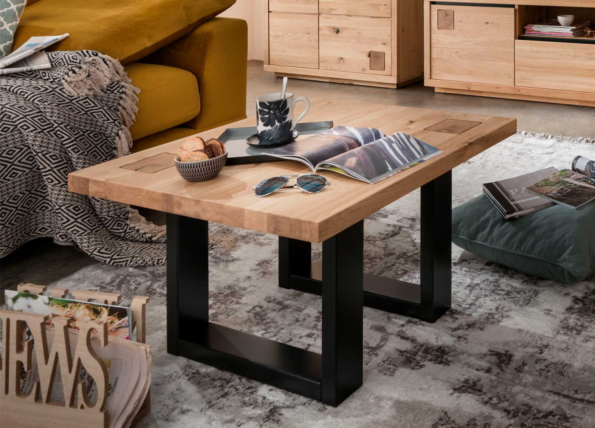 Table basse rectangulaire 110x70 en bois massif