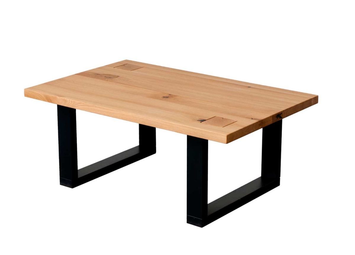 Table basse en bois naturel et noir