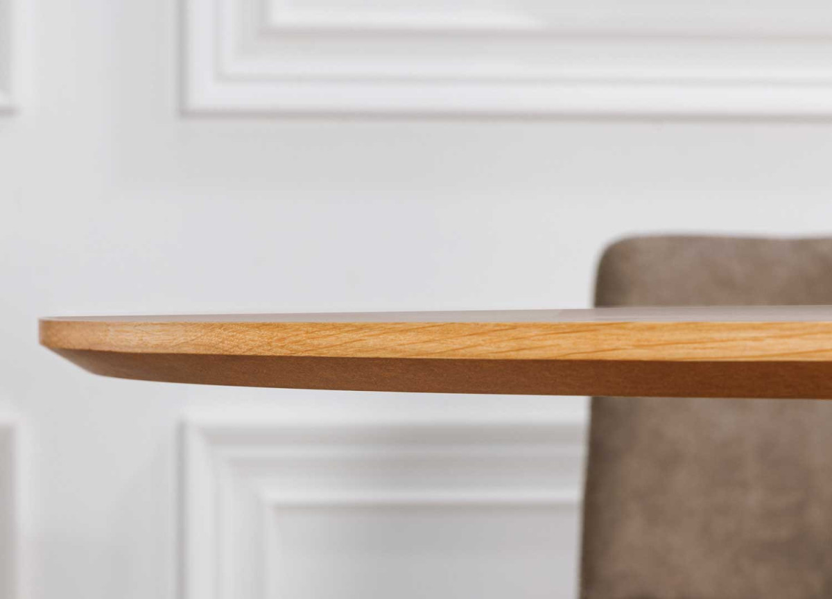 Table à manger ronde chêne foncé