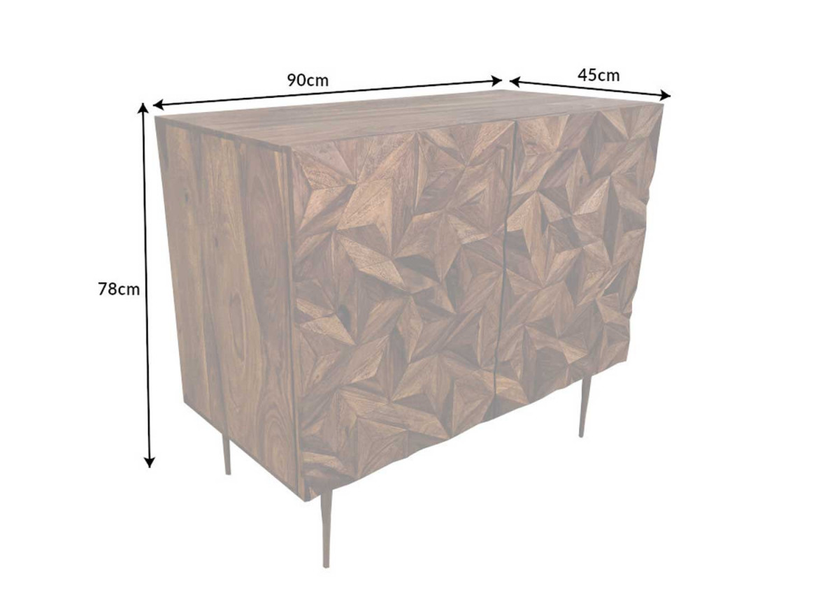 Meuble Bar en Bois Massif Façades en Relief