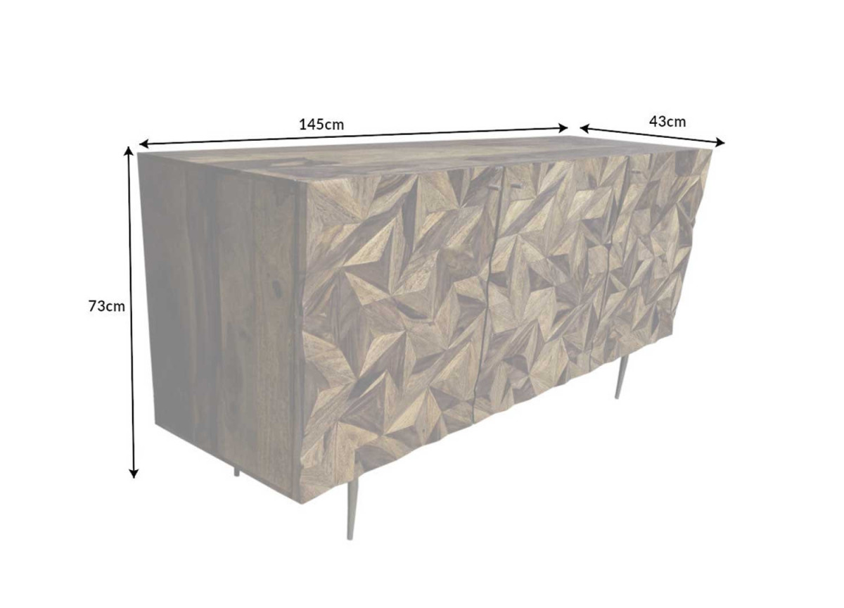 Buffet 3 Portes en Shesham et Façades en 3D