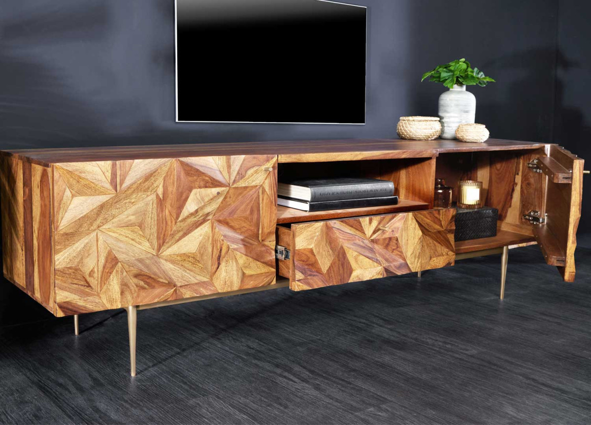 Meuble tv rétro en sesham
