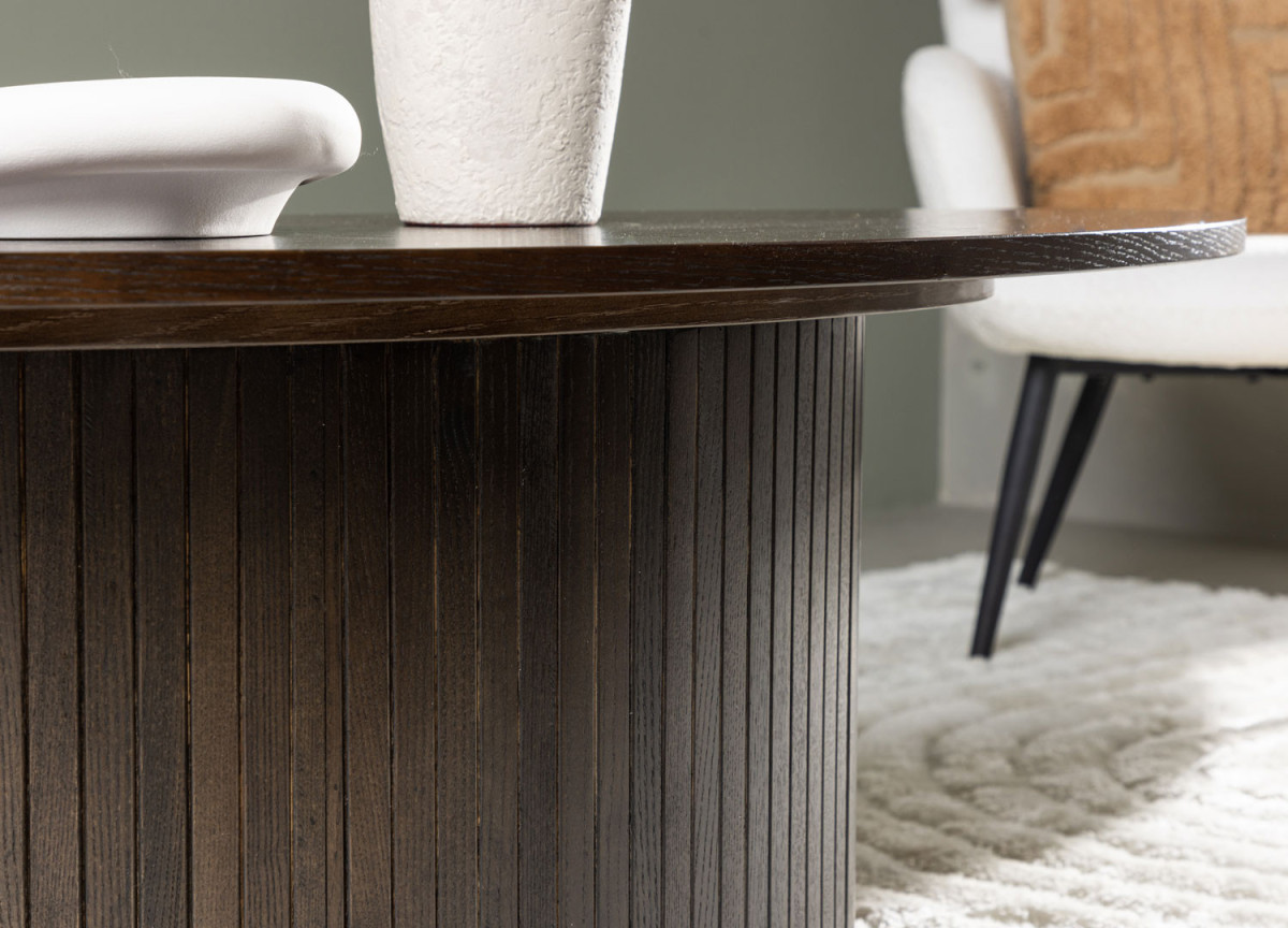 Table Basse Ovale 120x55 cm Bois Moka