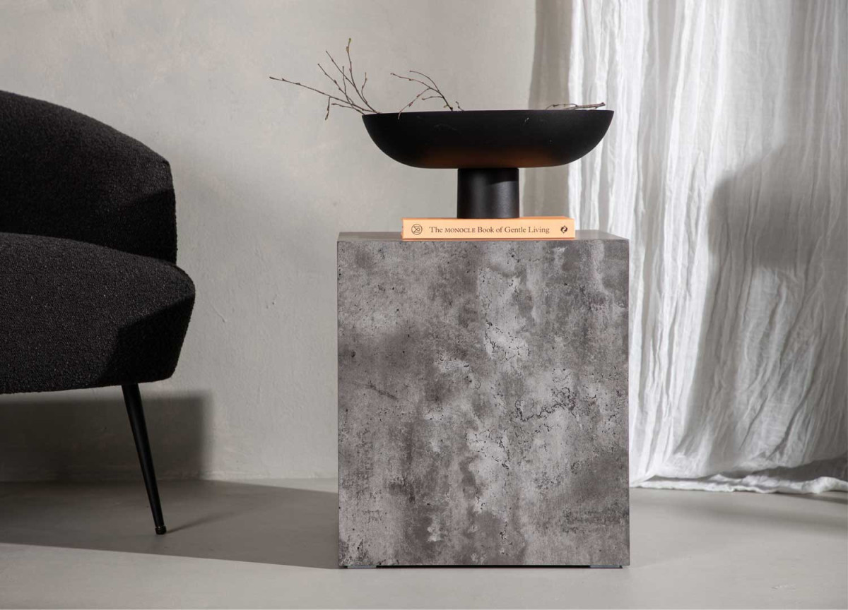 Table d'appoint marbré gris