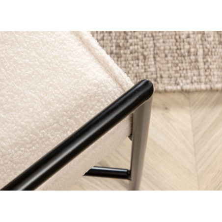 Fauteuil Moderne en Métal et Tissu Bouclé