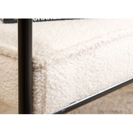 Fauteuil Moderne en Métal et Tissu Bouclé