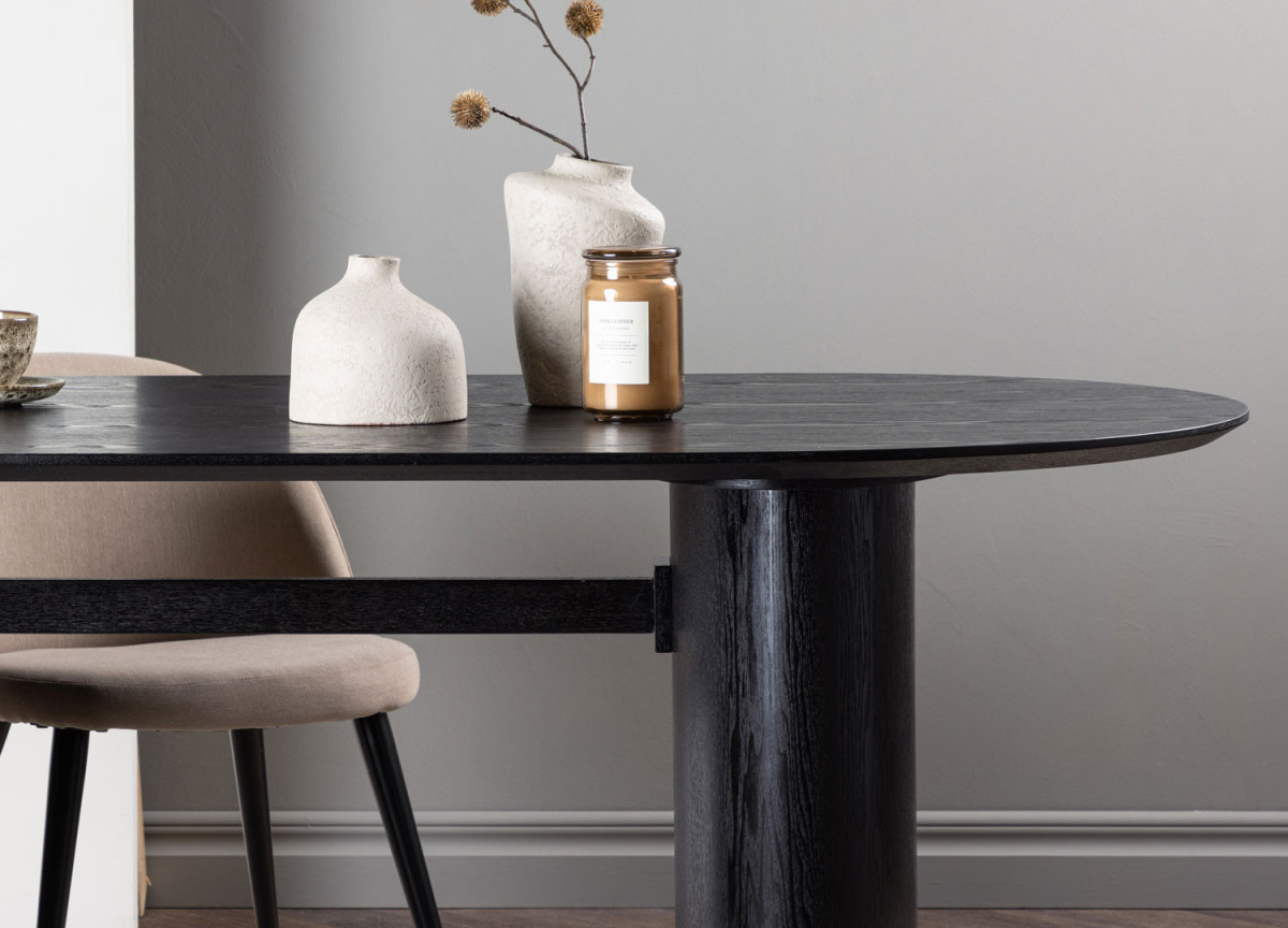 Table de repas noir 180 cm