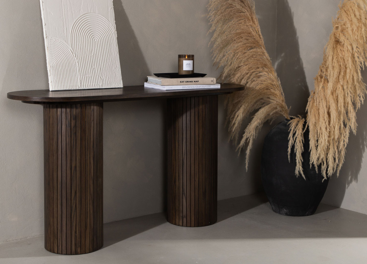 Console moderne bois foncé