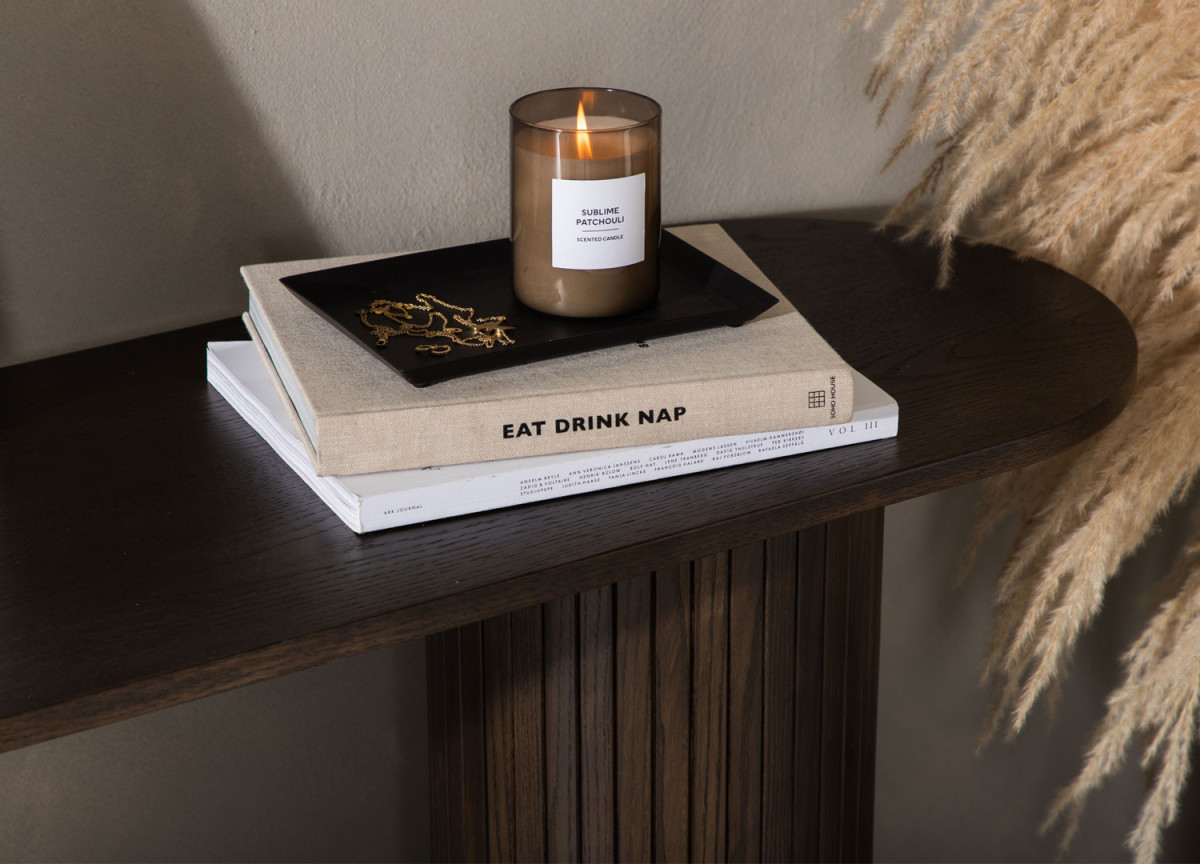 Console moderne bois foncé
