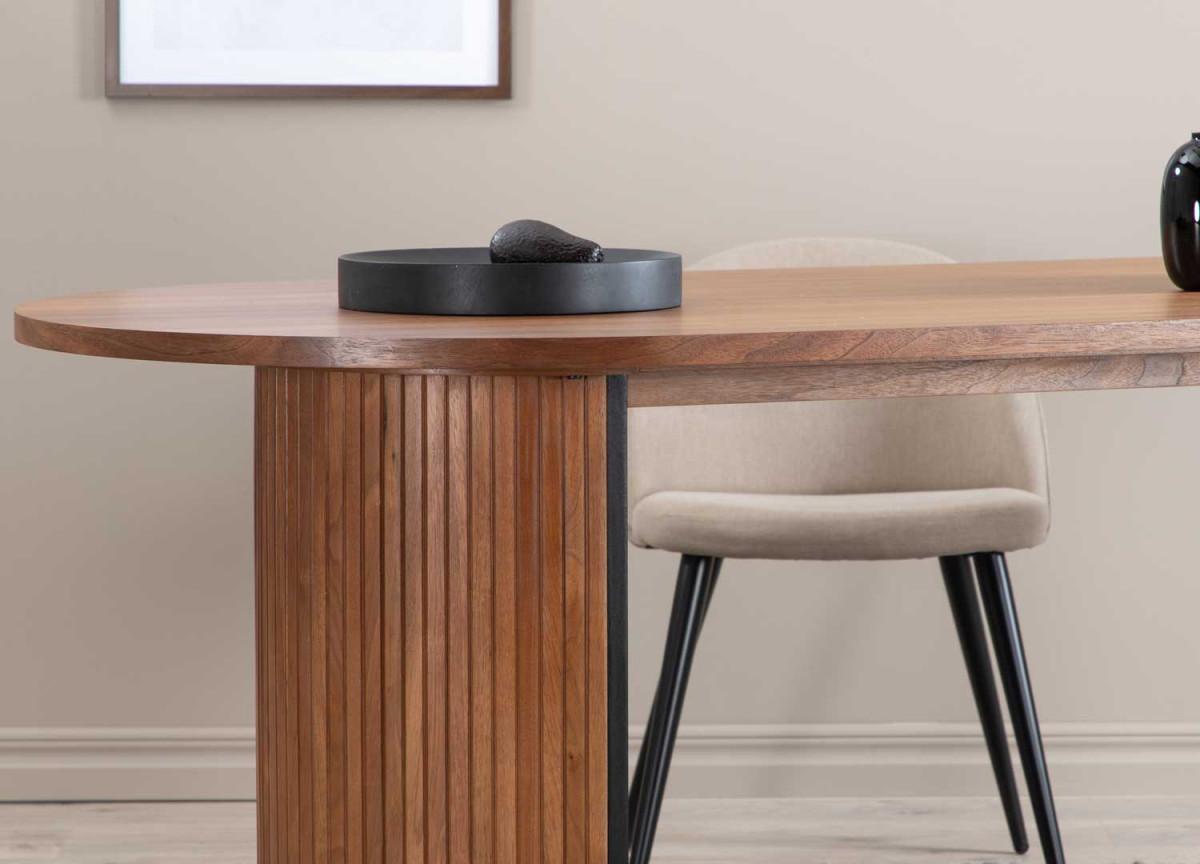 Table de repas en placage de bois 200 cm