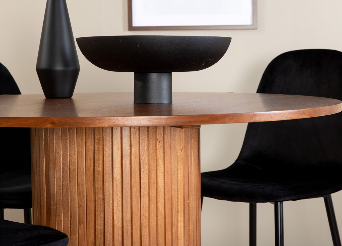 Table à manger ronde 110 cm noyer