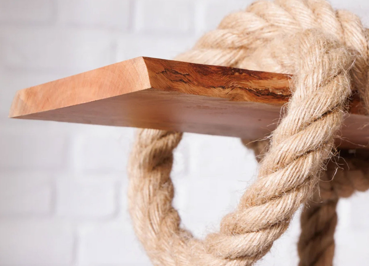 Suspension maritime cordes et bois massif