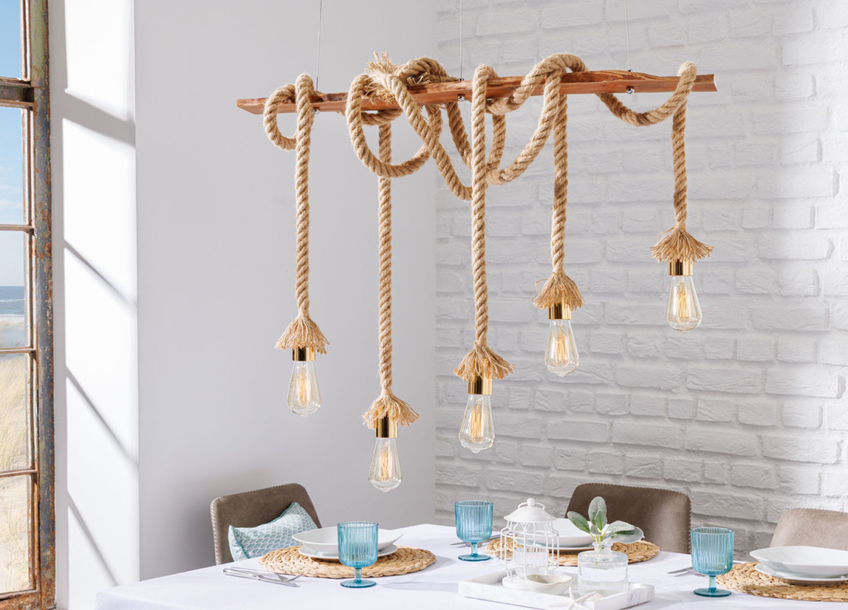 Suspension maritime cordes et bois massif