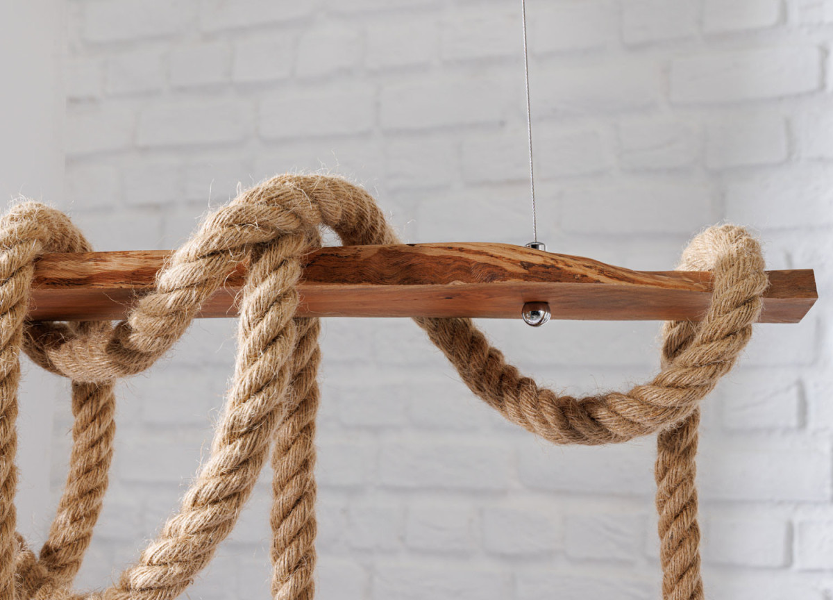 Suspension maritime cordes et bois massif
