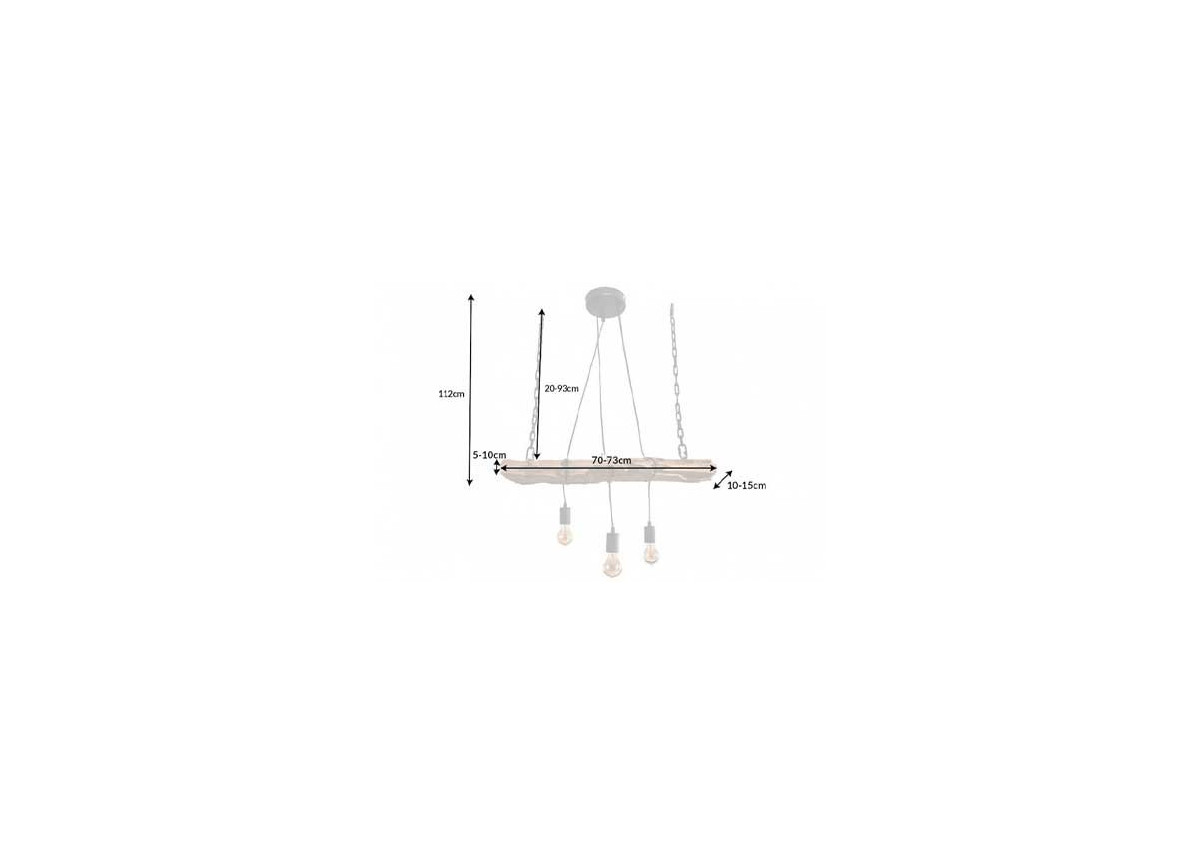 Suspension luminaire poutre en bois massif