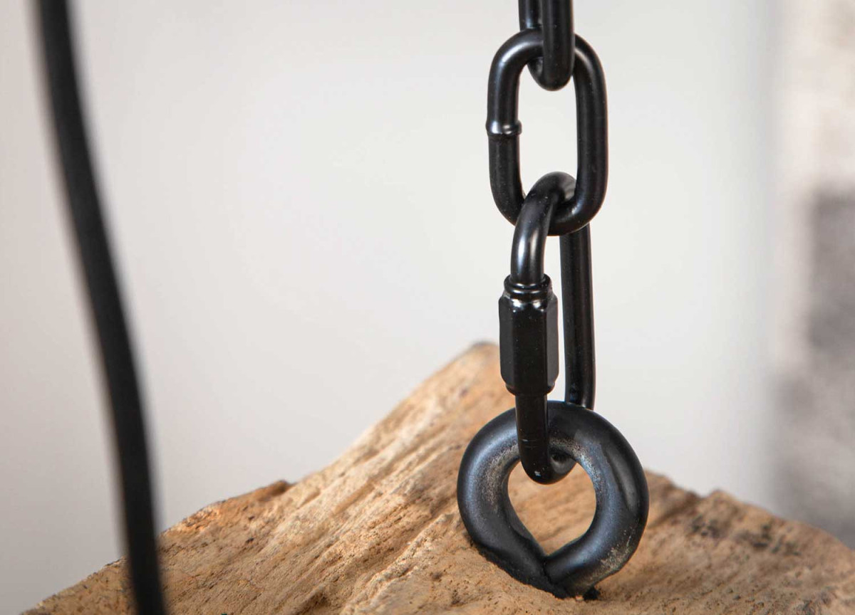 Suspension luminaire poutre en bois massif