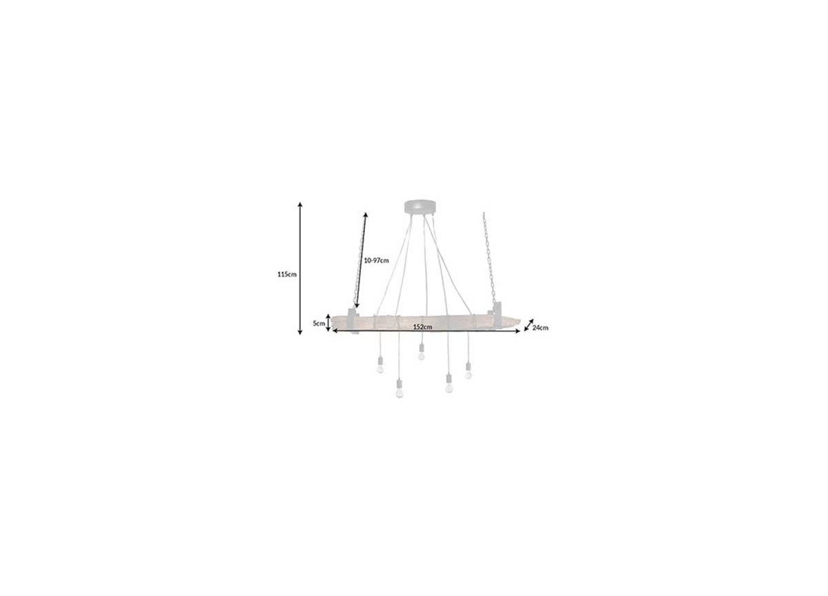 Suspension poutre rustique 152 cm