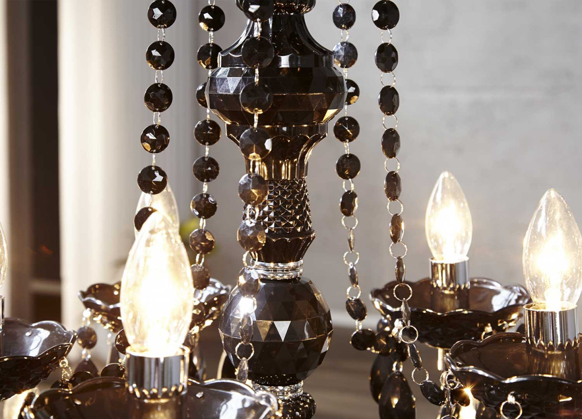 Lustre acrylique noir baroque