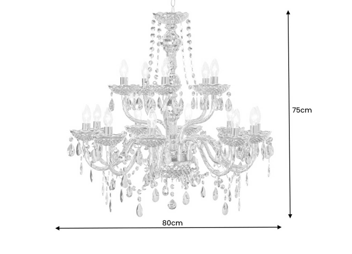 Lustre acrylique noir baroque