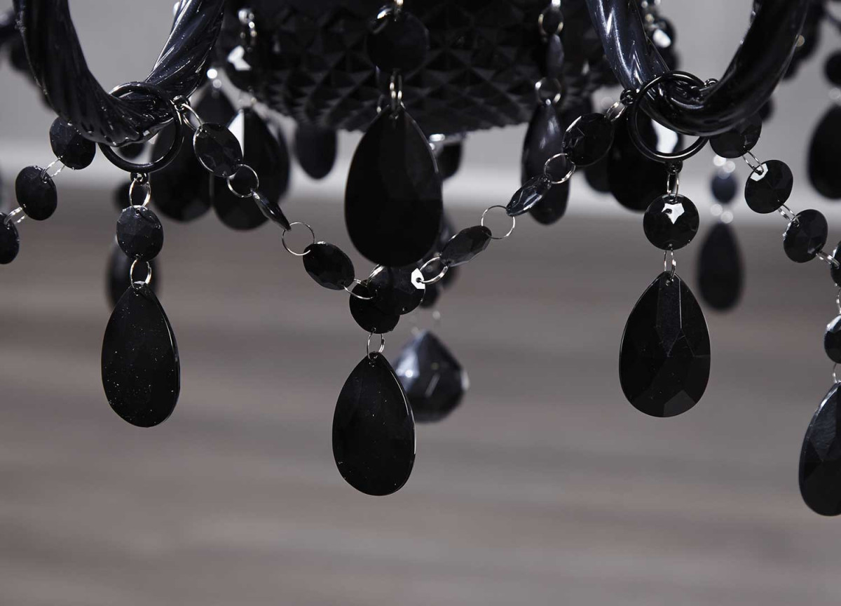Lustre acrylique noir baroque