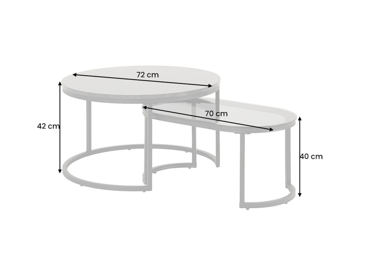 Table Basse ronde et Ovale Emboitable