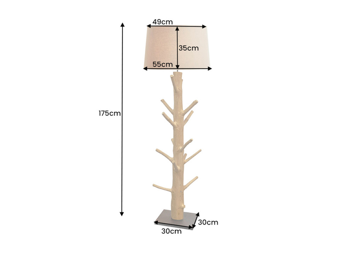 Lampe sur pied en bois massif