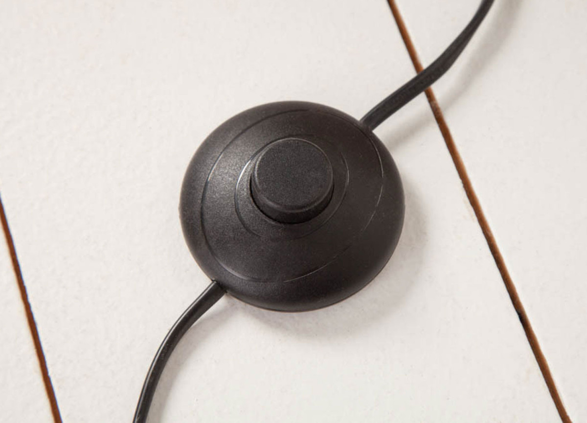 Lampe sur pied 177 cm bois flotté et lin noir