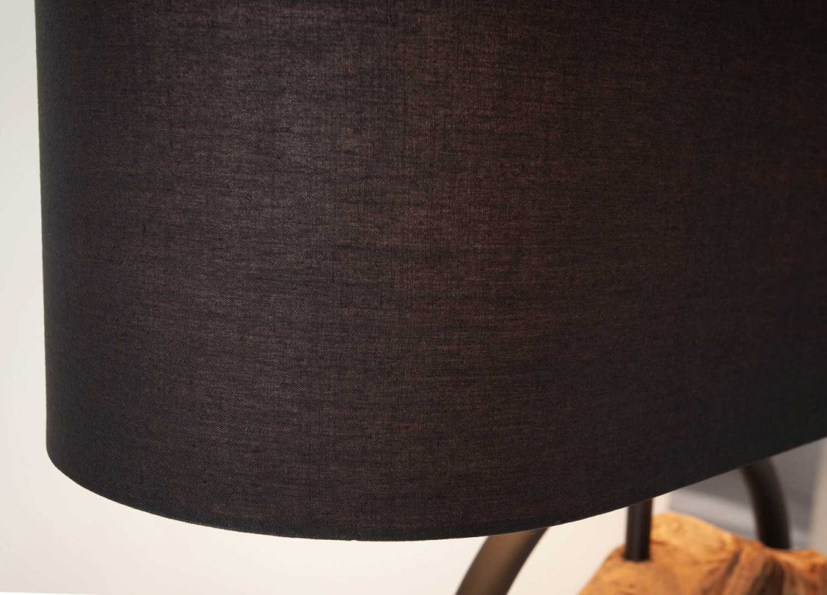 Lampe de table en bois et métal
