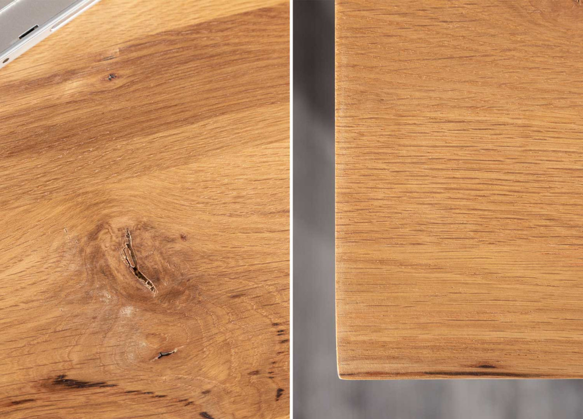 Table Haute en Chêne et Bois Noir 120 cm