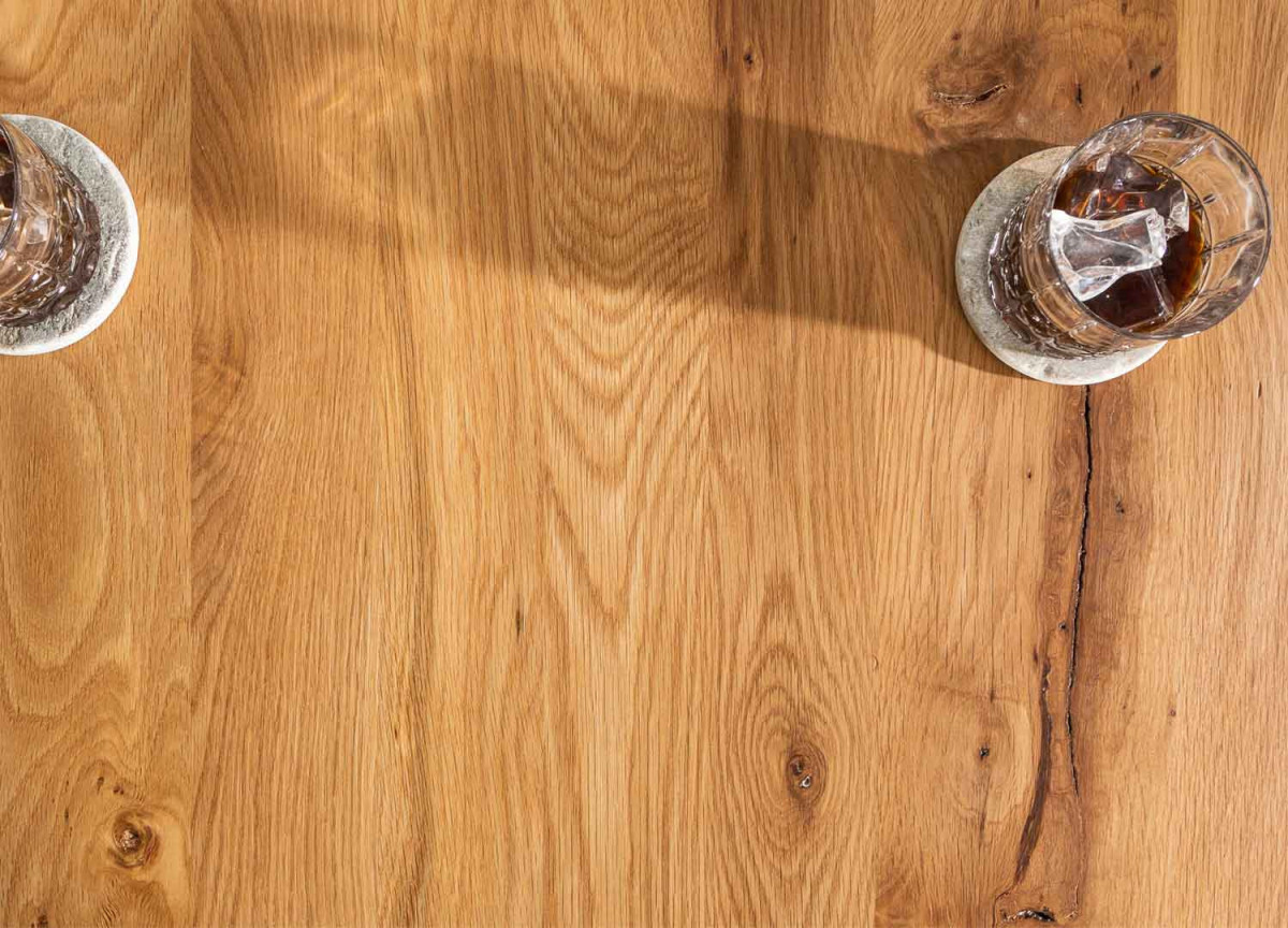 Table Haute en Chêne et Bois Noir 120 cm