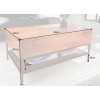 Table basse plateau relevable manguier et métal