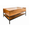 Table basse plateau relevable manguier et métal
