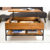 Table basse plateau relevable manguier et métal