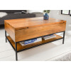 Table basse plateau relevable manguier et métal