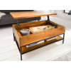 Table basse plateau relevable manguier et métal