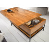 Table basse plateau relevable manguier et métal