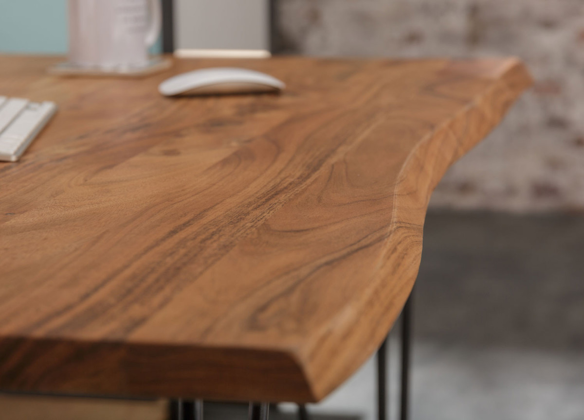 Table de Repas Rectangulaire Bois et Pieds en Épingle