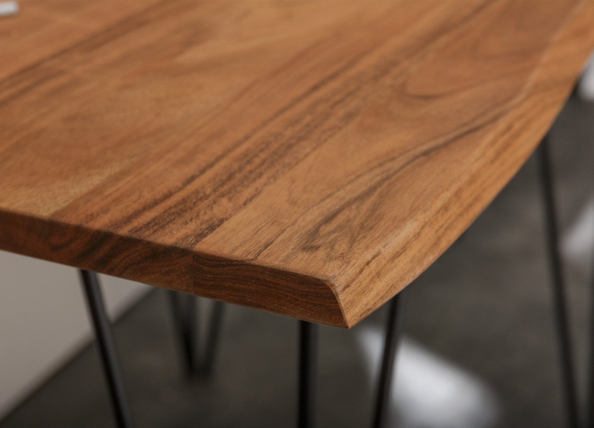 Table de Repas Rectangulaire Bois et Pieds en Épingle