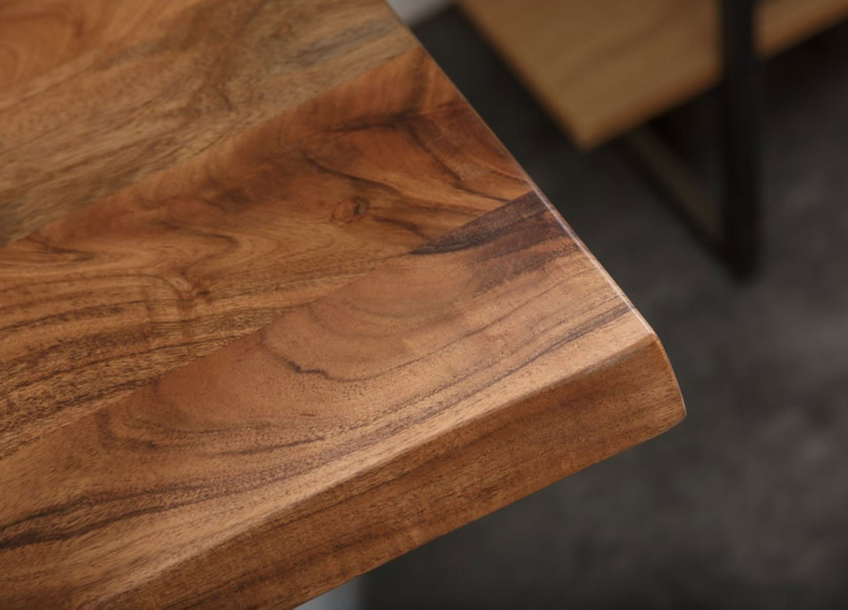 Table de Repas Rectangulaire Bois et Pieds en Épingle