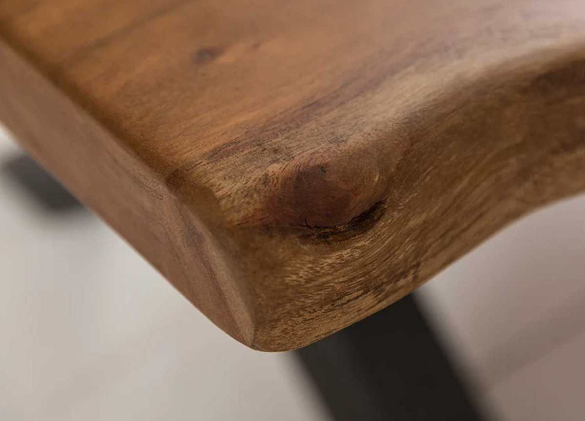 Table Basse 110x60 cm Plateau en Bois d'Acacia