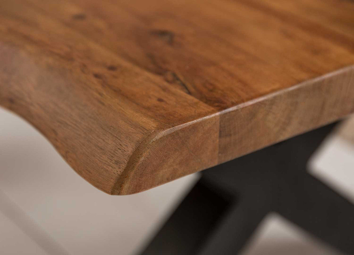Table Basse 110x60 cm Plateau en Bois d'Acacia
