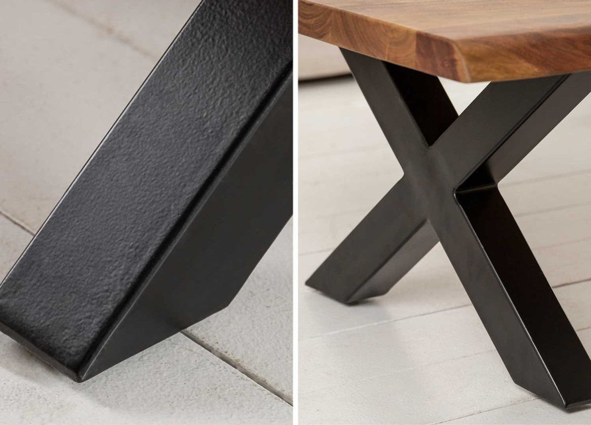 Table Basse 110x60 cm Plateau en Bois d'Acacia
