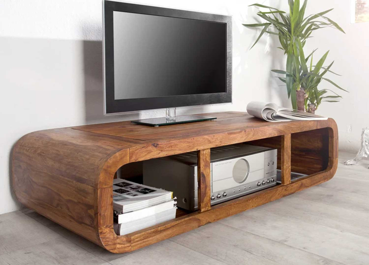 Meuble TV moderne en bois de shesham